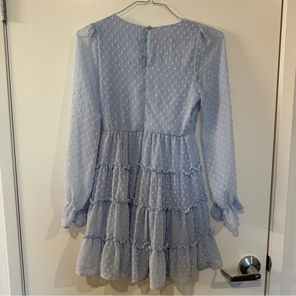 Altar’d State Eliza Dress French Blue Swiss Dot Women’s Size Small Ruffles - Picture 3 of 10